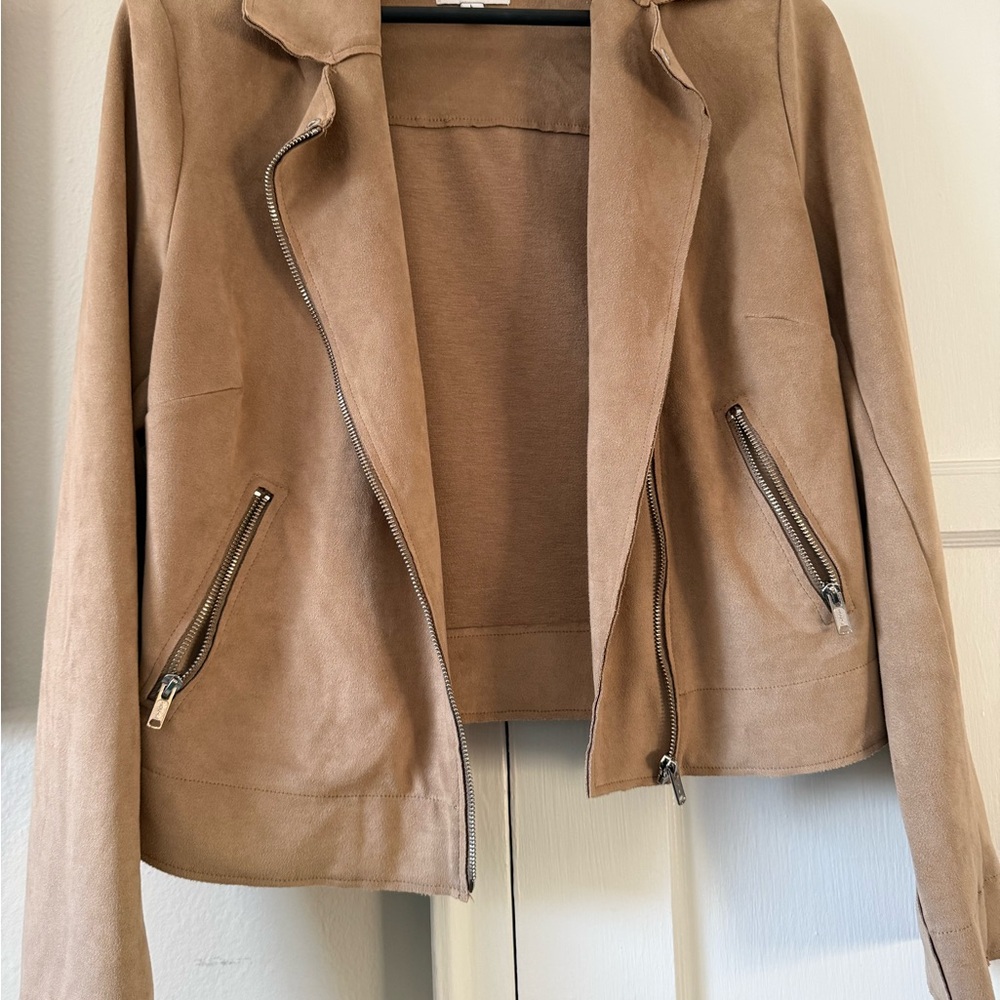 Evereve Faux Suede Moto Jacket – Women’s Large - Picture 2 of 4